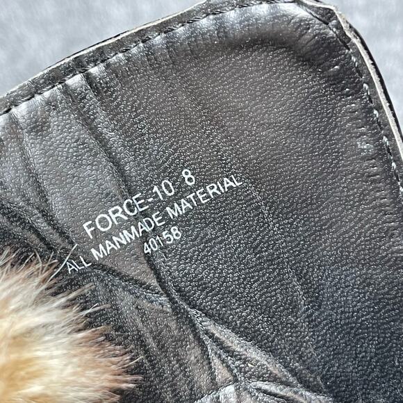 BAMBOO FORCE 10 Womens Lace Up Combat Boots Faux Fur Trim Size Size 8 - Picture 8 of 9